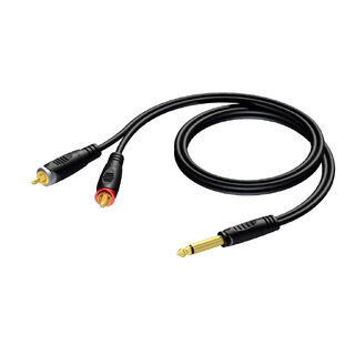 Procab REF715/3 Jack 6.3mm Han mono-2x RCA/Cinch Han-3m
